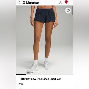 lululemon athletica Women's Hotty Hot Low-Rise Lined Shorts - navy